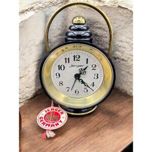 Vintage Jerger Desk Alarm Clock Tested Original Tag 1940's